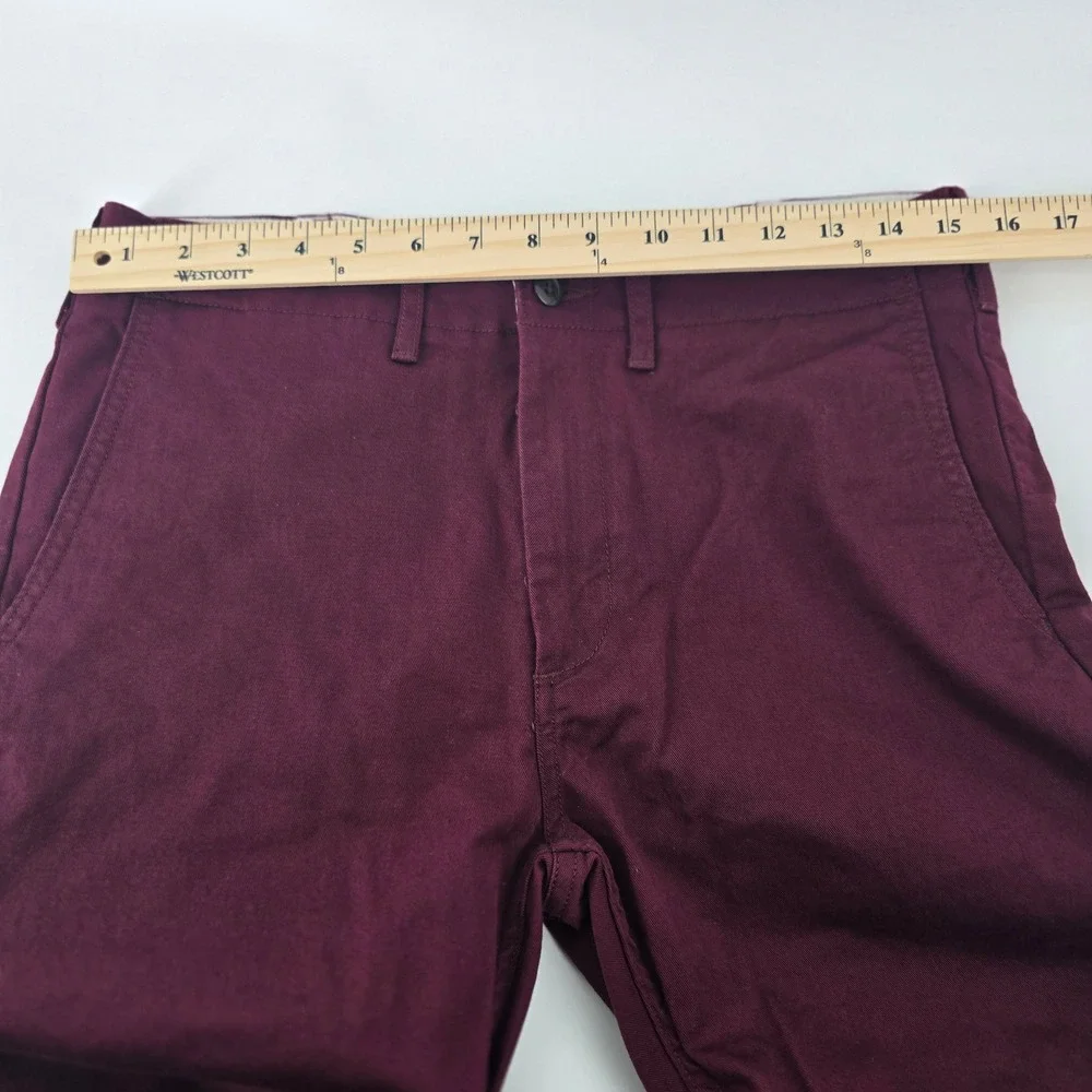 Levis Chino Pants Mens 32x27 Burgundy Straight Leg Cotton Twill Casual Trousers
